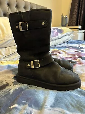 Ugg Kensington Leather Sheepskin Lined Boots Toast Size UK 5.5 RRP £240 • £40