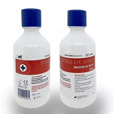 EYEWASH STERILE SALINE 250ml / 500ml BOTTLE Eye Wash & Wound Solution Refill • £6.89