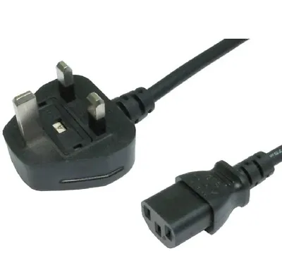 Power Cable Kettle Lead UK Plug Cord IEC C13 3 Pin 2M Metre UK Seller • £4.03