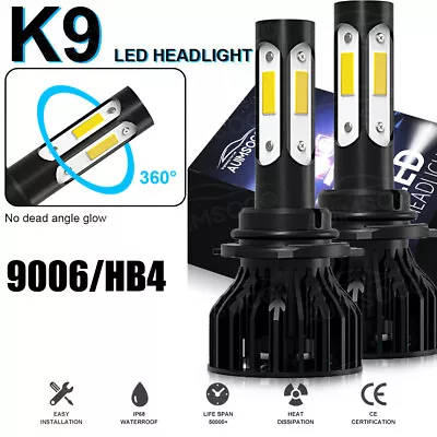 4-Side 9006 LED Bulbs Headlight Low Beam Bright Replace Halogen Perfect Beam Kit • $24.99