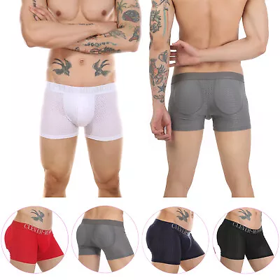 Men Boxers Briefs Trunks Underwear Padded Removable Hip Up Butt Pads Underpants • $13.99