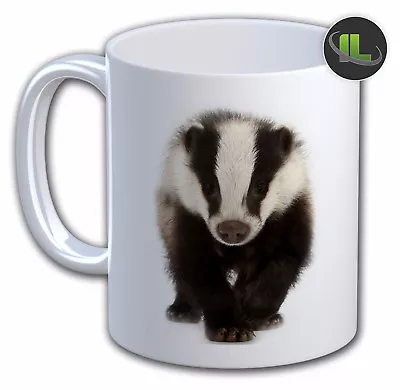  Personalised  BADGER ANIMAL MUG Cup. Personalise With Name And Text- IL-6239 • £8.45