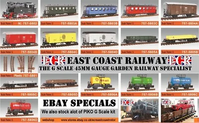 G SCALE 45mm GAUGE GARDEN RAILWAY RC LOCO CARRIAGE BOX FLATBED TRUCK COACH TRAIN • £21.95