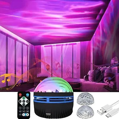LED Galaxy Projector Night Lights Northern Starry Ocean Wave Speaker Party Lamps • £5.86