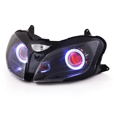 KT For Kawasaki ZZR600 2000 2008 LED Angel Halo Eye HID Headlight Assembly Red • $549