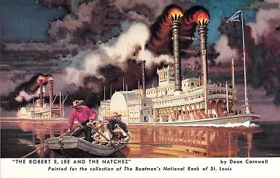 Old Steamboat Robt E Lee  Boatmen's Nat.Bank St Louis MOOld Post Card • $14.95