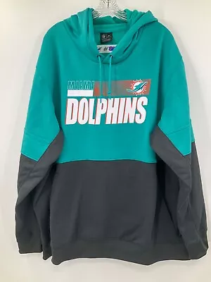 #72 Miami Dolphins Game Used Nike Dri Fit Aqua/grey Logo Hoodie 3xl • $50.99