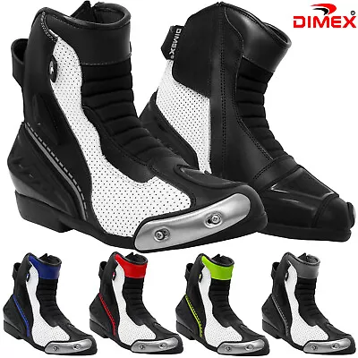 Leather Motorcycle Boots Motorbike Sports Adventure Short Ankle Shoes Racing CE • $55.94