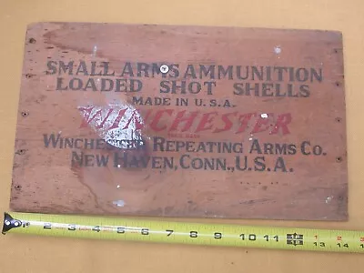 Winchester Vintage Ammunition Shot Shells Wood Panel Lid? No Box Cracked As-is  • $9