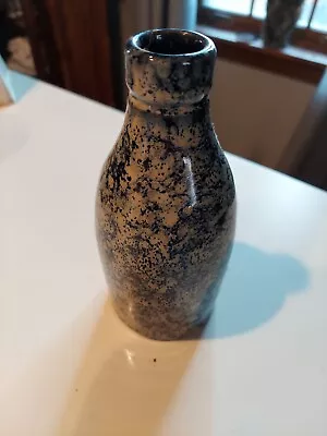 Vintage Italian Art Deco Pottery Mottled Blue Ceramic Vase  • $34.95