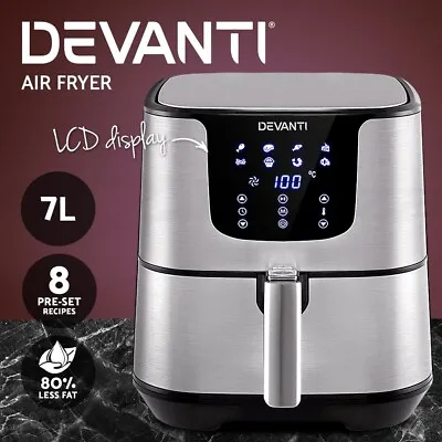 Devanti Air Fryer 7L LCD Fryers Oil Free Oven Airfryer Kitchen Healthy Cooker • $81.95