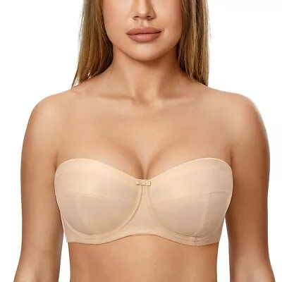 DELIMIRA Women's Underwire Convertible Strapless Bra Plus Size Non Padded • $25.73