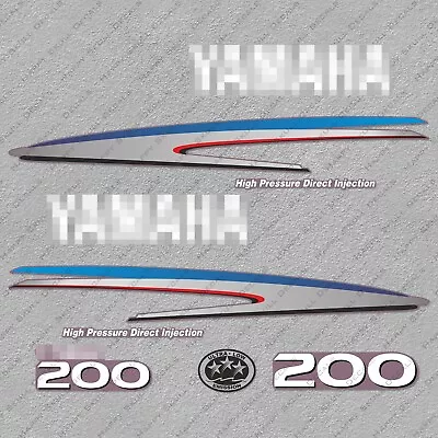 Yamaha 200 HP HPDI Two 2 Stroke Outboard Engine Decals Sticker Set Reproduction • $53.99