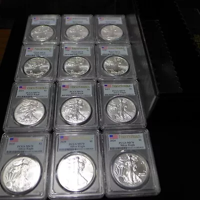 Lot Of (12) - 3 Ea 2017 2018 2019 2020  Silver Eagle PCGS MS70 First Strike • $549