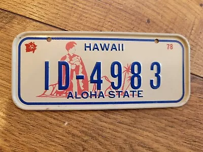 Vintage Wheaties Cereal Miniature Bike Metal State License Plate ~ Hawaii 1978 • $9