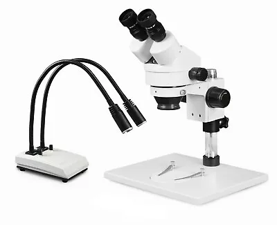 Vision 7X-45X Brinocular Zoom Stereo Microscope W' Dual LED Light  Pillar Stand • $367.20