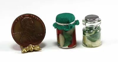 Dollhouse Miniature 1:12 Scale Set Of Two Filled Glass Canning Jars • $3.99