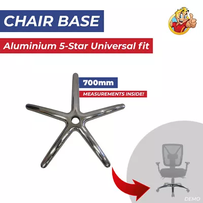 Chair Base Aluminium Polished Chrome 5 Star Office Executive Chairs Universal   • $87