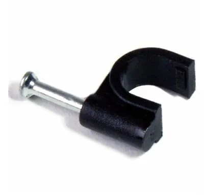 £1.89 • Buy Black Round Electrical Wire Cable Clips With Nail 4mm 5 6 7 8 9 10 12 14 16mm