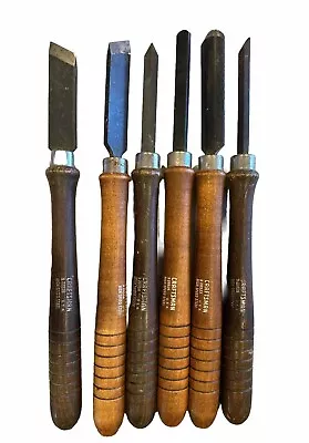 6 Pc. Vintage Craftsman USA High Speed Steel Lathe Wood Turning Set Woodworking • $48