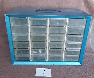 AKRO-MILS PARTS STORAGE VINTAGE 24 Drawer Storage Organizer Cabinet 11-624 • $49.95