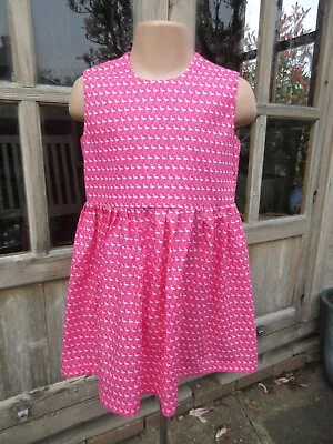 Girls Sleeveless Dress Pink Flamingo 18-24 Months New Handmade • £10.50