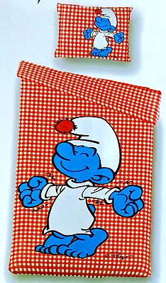 £25.85 • Buy THE SMURFS - Quilt Cover Set - SINGLE SIZE - Sleepy Smurf - Red And White Check
