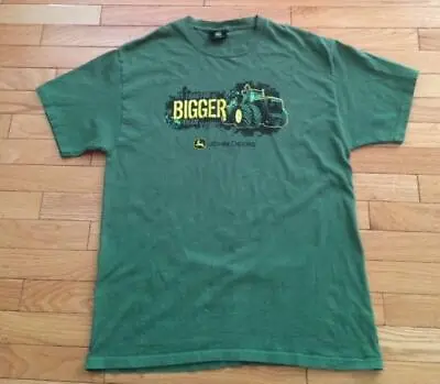 Vintage John Deere My Tractor Is Bigger Than Yours Green T-Shirt Size L • $19.99