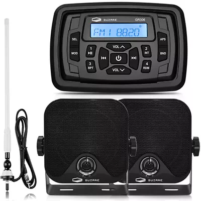 Marine Stereo Digital Media Speakers Sound System For ATV UTV RV UV Golf Cart • $115.99