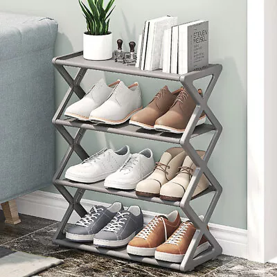 Multi-layer X-Shaped Shoe Rack Dustproof Shoes Storage Cabinet Dormitory KL • £8.39