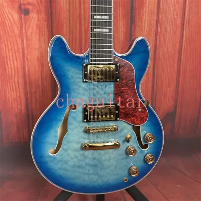 Blue Burst ES339 Electric Guitar Quilted Maple Top Double F Hole 2 Humbuckers • $340