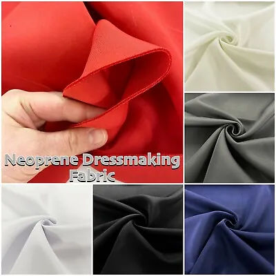 £0.99 • Buy 2mm Thick Neoprene Stretch Fashion Heavy Drape Dress Making Fabric Material