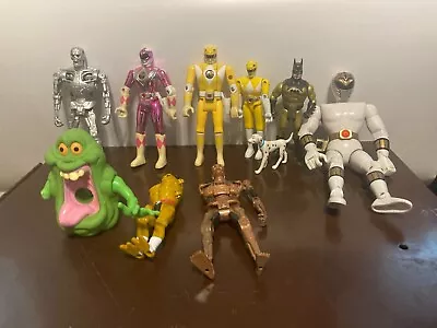 Vintage Action Figures Mixed Lot Of 10 Power Rangers Terminator Slimer Goro • $10