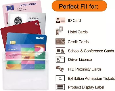 10 Pack WATERPROOF ID Card Holder Credit Clear Hospital Badge School Name Tag  • $6.99