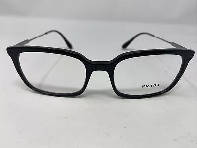 Prada Eyeglasses Frame Vpr 16u 1ar-1o1 55-19-150 Black/silver Full Rim 464 • $106