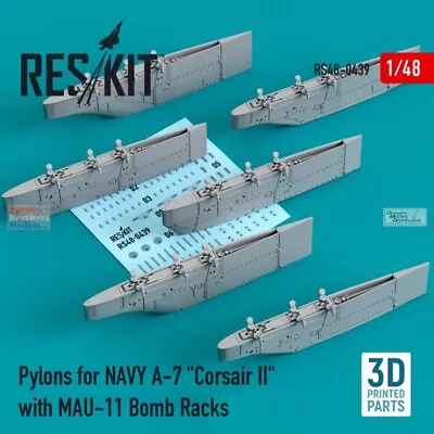 1/48 ResKit #480439 Pylons With MAU-11 Bomb Racks For Navy A-7 Corsair II • $18.99