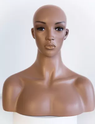 17 In H African American Mannequin Head Bust Form Mannequin Face Makeup MH5BK • $99.99