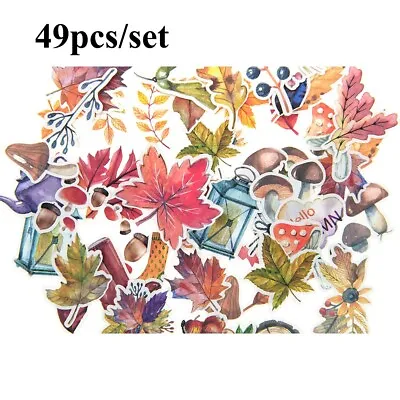 $4.36 • Buy 49 Autumn Leaf Sticker Die-cuts For Bullet Journal Decor Sticker Scrapbooking