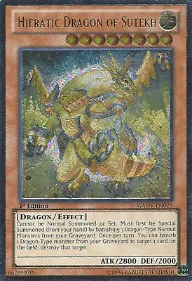 Hieratic Dragon Of Sutekh - GAOV-EN025 - Ultimate Rare - 1st Edition - YuGiOh • £9.89