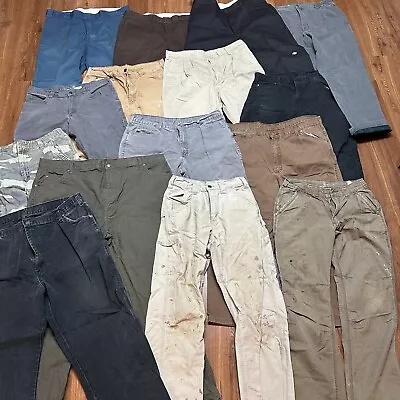 Work Pants Lot Of 15 Dickies Carhartt Llbean Misc. Sizes Vtg & Modern • $69