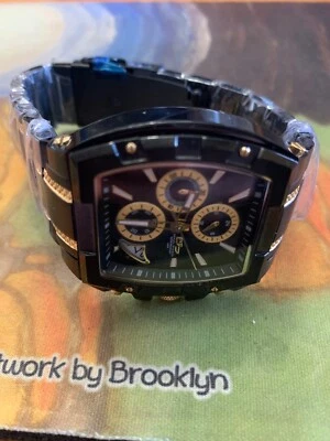 $49.97 • Buy New Daniel Steiger Black & Gold Chronograph - New Battery - Runs & Looks Great!!