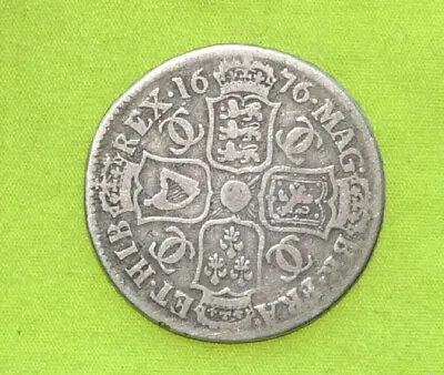 1676 Silver HALF CROWN Coin King Charles II (1660-1685) (14.19 Grams) • £124.99