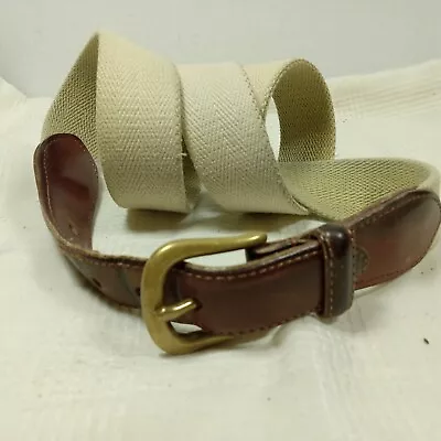 Vintage COACH Belt Genuine Leather & Canvas Men’s Belt 3880 Tan Size 36 • $26.25