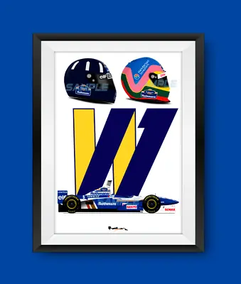Jacques Villeneuve Damon Hill Williams FW19 F1 Team Print - Scuderia GP • £24
