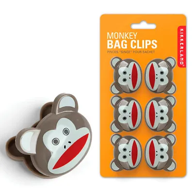 6 Pc Kikkerland Bag Sealing Clips Food Storage Seal Tight Kitchen Monkey Clip • $7.12