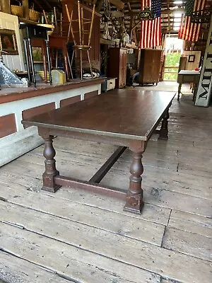 C1900 Massive  Oak Library Office Table Gorgeous Patina 8’x 42.5” W X 30 1/8” H • $3850