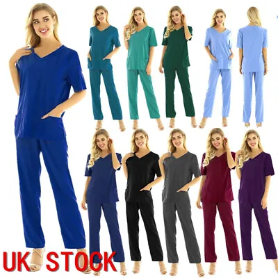 £5.45 • Buy UK Men Women Scrubs Suit Uniform Hospital Doctor Nurse Medical Surgeon Workwear 
