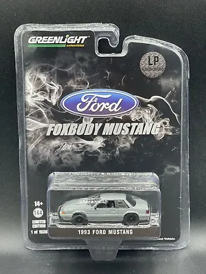 GREENLIGHT 1993 Ford Mustang 5.0 LX Coupe Destroyer Gray Drag LP Diecast 1:64 • $19.99