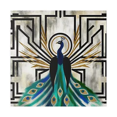 Matte Canvas Wall Art Retro Art Deco Peacock Elegance Vintage Style Home Decor • $55