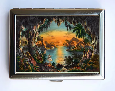 Metal Cigarette Case Wallet Holder Fairy Garden • $13.99